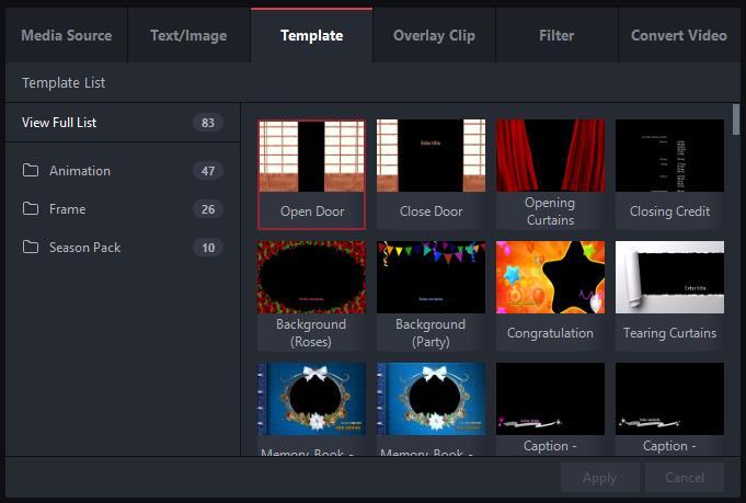 3. Using Template In the sources & effects pane, you can add a template under the Template tab.