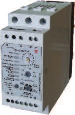 protection* Integrated motor over-temperature protection Integrated auxiliary relays for end of ramp and alarms DIN rail mounting Current limit setting for 50%, 250%, 350%, 450% of full load current.