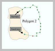 digitizing either within polygon 1 or at the location of a common