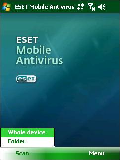 Figure 3-2: Whole device scan 3.2 Scanning a folder To scan a single folder on your device, tap Start > ESET Mobile Antivirus.
