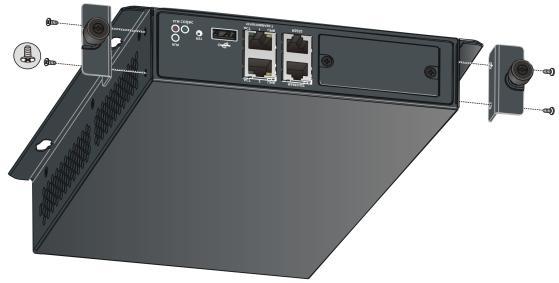 2. Install the device in the rack. Outdoor Installation NOTE! Choose a protection box that meets standards. Please refer to the DVS_DC Cable Connection Guide for details.