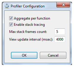 Adjust the View Update Interval according to your required profile sample time. The minimum time is 100 msec.