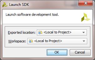Chapter 2: Using the Zynq SoC Processing System X-Ref Target - Figure 2-14 5. Click OK. Figure 2-14: Launch SDK Dialog Box SDK opens.