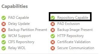 Figure 55. Repository capable 4 After you configure the device to be Repository Capable, the Repository Capable flag is set to Green as displayed below: Figure 56.