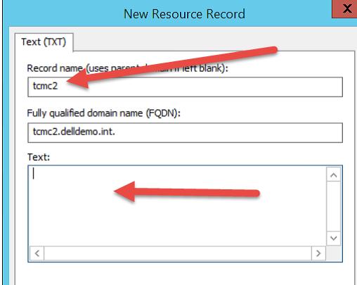 Figure 75. New Resource Record The Sha256 thumbprint can be obtained using Firefox browser.