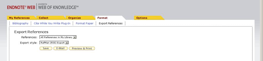 Select your References and Export