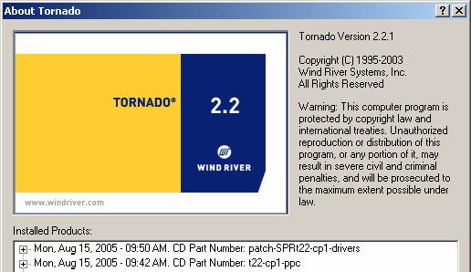 Patch T22CP1: Tornado 2.2 Cumulative Patch 1 "CP-1 The patch files: T22CP1_install.