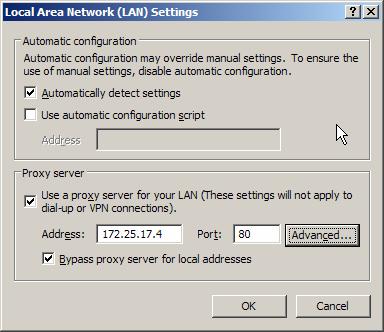 When two NICs are used and one is used for communicating with the outside world through a proxy server, your computer must be told not to go out to the Intra/Internet when connecting to the