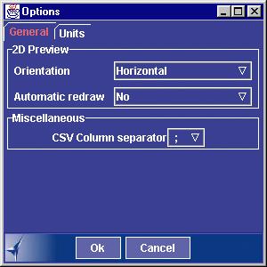 Setting General Preferences This task explains how to set your preferences for the Preview command and the column separator for the CSV format. 1. Click the Options icon.
