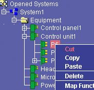 Moving Electrical Components Using Cut & Paste You can move individual components, sub-systems or entire systems re-arranging them in the tree view using cut and paste commands.