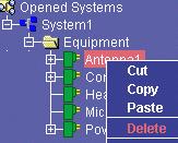 Deleting Electrical Components This task explains how to delete electrical components. 1. Select the electrical component you want to delete in the tree view. 2.