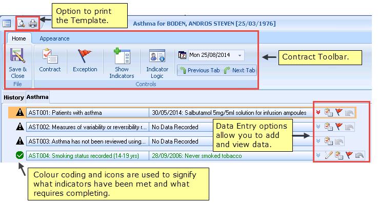 Overview of the Contract Template Screen Below is an example of a