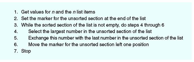 Selection Sort Sorting Take a sequence of n values and rearrange them into order Selection sort algorithm Repeatedly searches for the largest value in a section of the data Moves that value into its