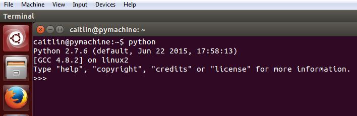 Set Up Python You re all set! Let s turn our attention to making sure Python and some key packages are installed: Python 2.7.6 Pip Open up a terminal and type python it s already there!