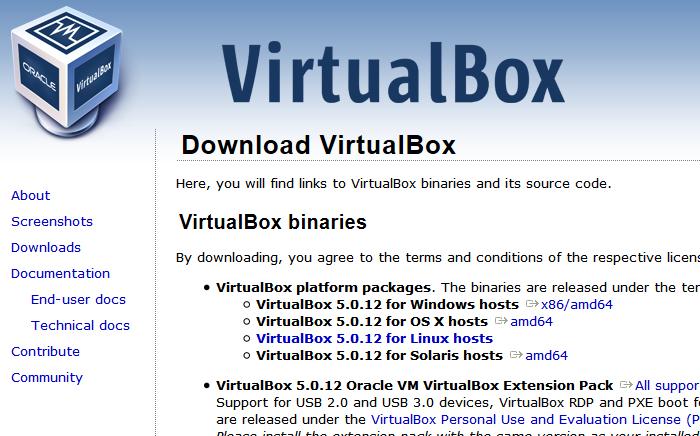 Get A Virtual Box! You can use whichever virtualization software you want, but Virtual Box is recommended. Go to https://www.virtualbox.