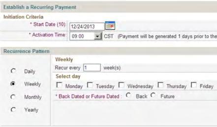 Back Dated = prior business date Future Dated = next business day To add entries to a Batch: Step 2: Select ACH Company ID from the Available Companies dropdown menu.