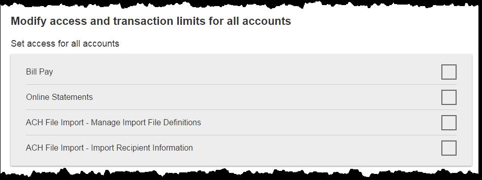 Set access for all accounts Give users access to certain functionality for all accounts, i.e. some permissions are not assigned on a per account basis. 1.