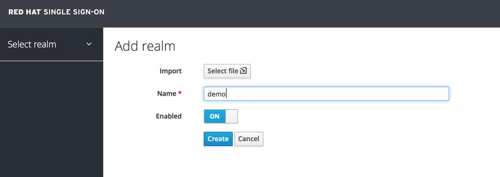 Red Hat Single Sign-On 7.2 Getting Started Guide After creating the realm the main Admin Console page opens.