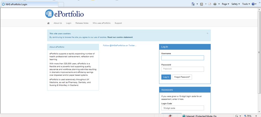When you log in to eportfolio for the first time you will be prompted to change your password (you must also verify that