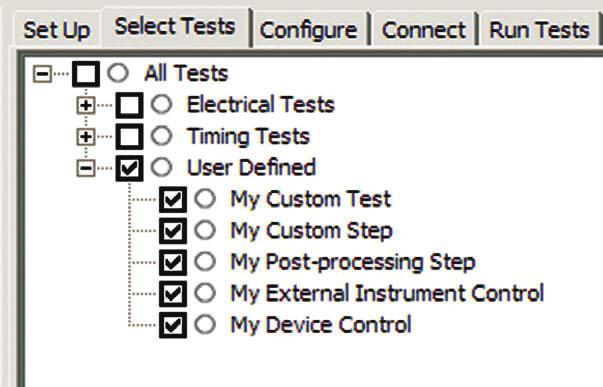 Add-ins may be designed as: Complete custom tests (with configuration variables and connection prompts).