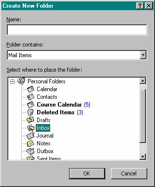 Creating New Folders & Moving Messages As previously mentioned, you can organize your e-mail by sorting.