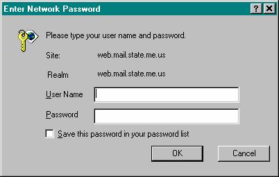 In the ENTER NETWORK PASSWORD dialog box, type in your USER NAME in the format: Domain Name/first.last and your password.