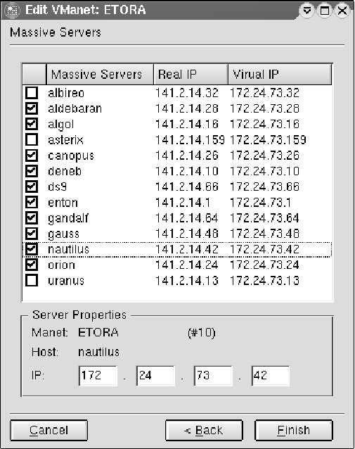 The VSERVER is responsible for the realization of the VMANET environment conditions regarding the emulated mobile node.