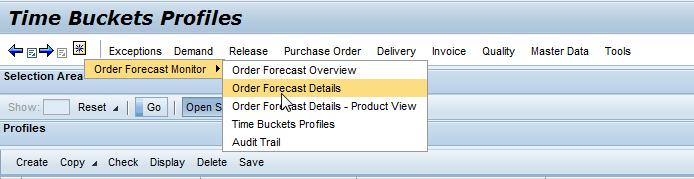 3.3. View updated Forecast Details To view your selection go to Demand > Order Forecast Monitor > Order
