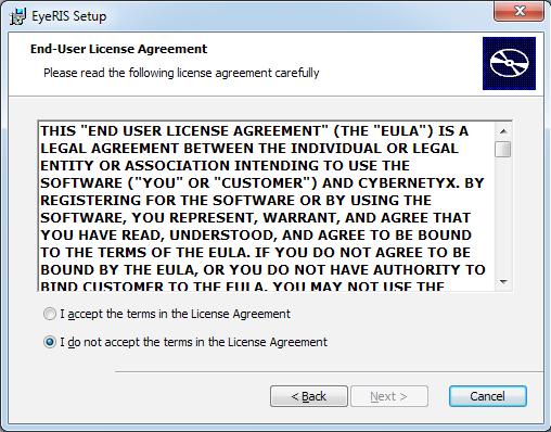 4. Select I accept the terms in the License Agreement and click Next> Displays the selection screen of the installation destination