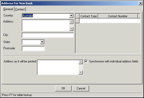 140 C HAPTER 7. In the Bank name field, enter the name of the bank. 8. To add bank address information, click Address.