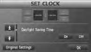 Set Clock The current time is set using this function. Since time notification is provided by a GPS satellite. Before Steps MENU select Open the [SET CLOCK] screen : The time is adjusted manually.