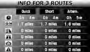 Note lif your desired route cannot be found, (Route Options) allows the route option settings to be changed. ( page 42) ling for five seconds or more will launch the Demo mode.