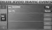 Extra time may be required to receive traffic information depending on the volume of information for the selected route. the desired route from the list.