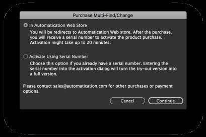Purchase MFC can be purchased from the Automatication Web store. If you have already installed the MFC trial version: Click the Purchase button.