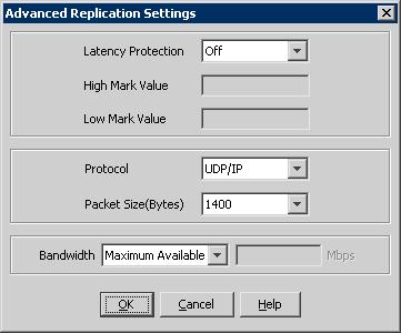 104 Configuring disaster recovery for SQL Server 2008 Configuring VVR: Setting up an RDS 15 Click Advanced to specify advanced replication settings.