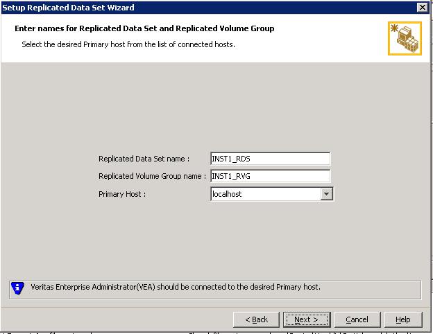 Configuring disaster recovery for SQL Server 2008 Configuring VVR: Setting up an RDS 97 4 Specify names for the Replicated Data Set (RDS) and Replicated Volume Group (RVG).