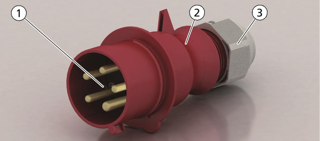 5 Design Based on an example, the following figure illustrates the main components of the plugs and sockets with screw connections.