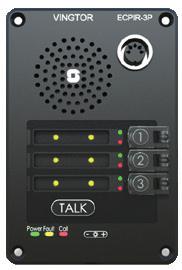 CALL & ALARM PANELS INDOOR 1023200030 ECPIR-P EXIGO CALL PANEL, PTT BUTTON, PLUGGABLE MICRO- PHONE, ETHERNET Fully digital call panel for console mounting Communication and power over