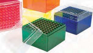 Temperature use: -196 ºC to 121 ºC. Autoclavable. Coloured Polycarbonate Cryogenic Storage Boxes Description Base Colour Cat.
