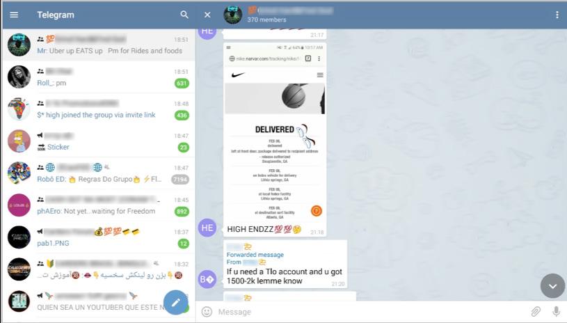 TELEGRAM While many fraudsters prefer WhatsApp due to its sheer popularity, a few who are more concerned with keeping their identity safe will choose Telegram, as it s perceived by some in the fraud