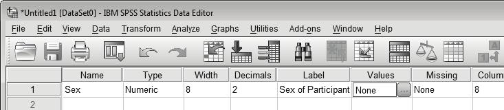 Data entry in SPSS 31 to keep it fairly short. SPSS will not try to interpret this label; it will simply insert it into the output next to the appropriate variable name when you perform any analysis.
