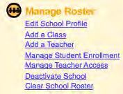 From the SAM Home Page, click the Roster tab, then click the Manage Teacher