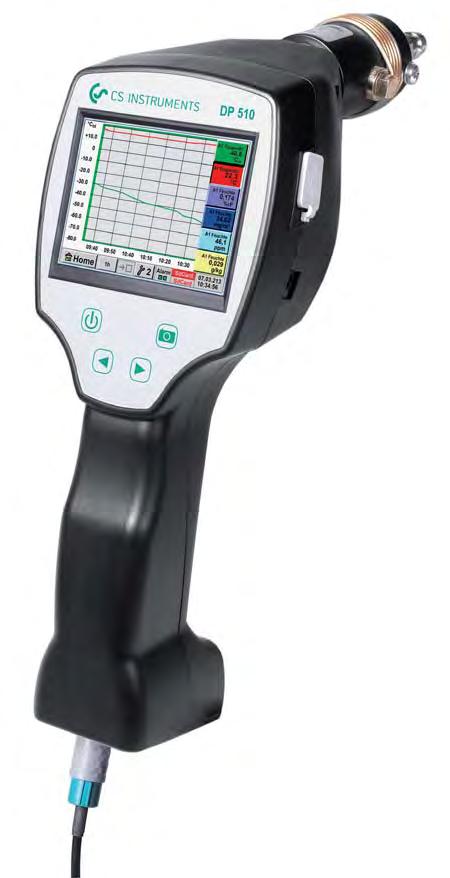 Dew point DP 500/ DP 510 Portable dew point meters with data logger The new instruments DP 500/ DP 510 are the ideal portable service instruments for dew point measurement for all types of driers