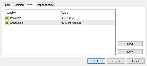 Client EA Inputs tab and settings Copy trading service usually provides simplified Client EA version with the parameters displayed below. 1. Password - Enter the EA password.
