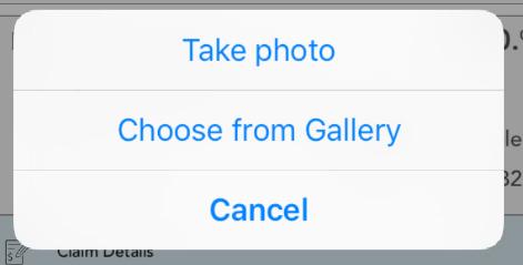 You will be prompted to either take a new photo, or add an existing photo from your device s gallery (center image).