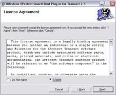 Read the license agreement, and select I Agree to accept the license terms: Then click Next to continue. 6.