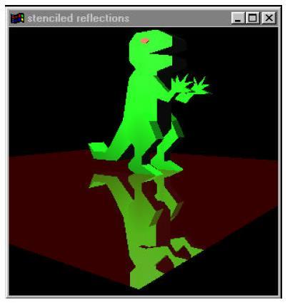without stencil buffer: reflected geometry See NVIDIA's stencil buffer tutorial http://developer.nvidia.