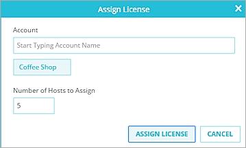Quick Start Set Up Threat Detection and Response To assign Host Sensor licenses to a managed customer account: 1. From the TDR web UI left navigation menu, select Licenses.