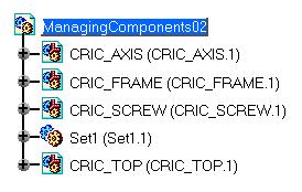 Inserting Existing Components Page 34 This task will show you how to import one or more components into an existing assembly. Open the ManagingComponents02.CATProduct document. 1.
