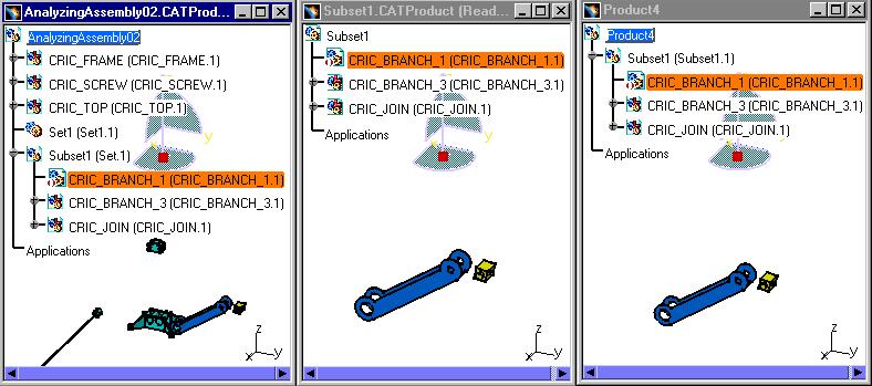 Page 95 CRIC_BRANCH_1.CATProduct has been deleted in AnalyzingAssembly02.CATProduct, Subset1.CATProduct and Product4.